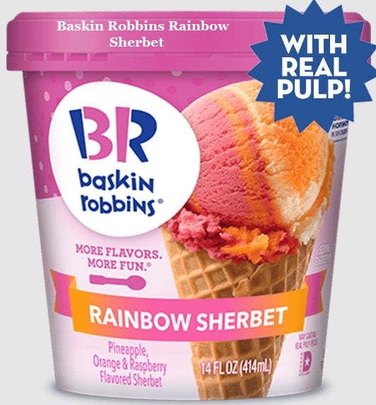 Baskin Robbins Rainbow Sherbet