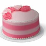 Pink Floral Stripe Cake